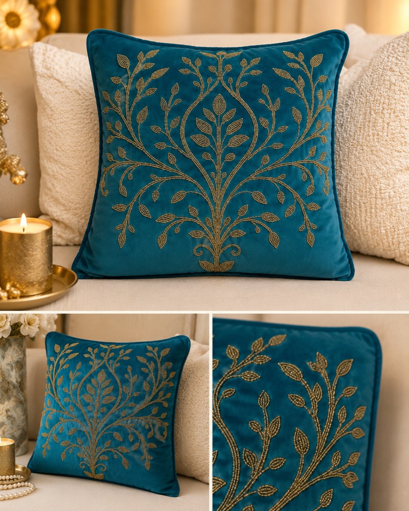 Gold vine embroidery detail