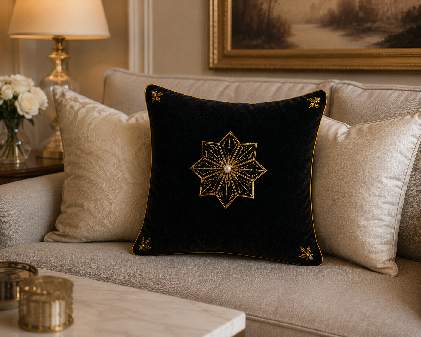 Black Star Pearl Pillow